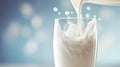 glass of milk being poured with precision, AI Generative Royalty Free Stock Photo