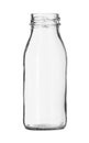 Glass Milk Bottle no Cap isolated on white background Royalty Free Stock Photo