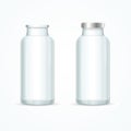 Glass Milk Bottle Set. Vector