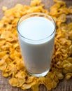 Glass of milk and cereals Royalty Free Stock Photo