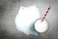 Glass of milk on a concrete table Royalty Free Stock Photo