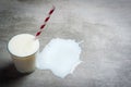 Glass of milk on a concrete table Royalty Free Stock Photo