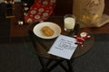 Milk and cookies for Santa and a letter asking for a Summer themed gifts