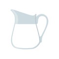 Glass milk jug. Flat style. Dairy beverage product. Royalty Free Stock Photo