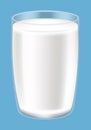 Glass of milk. Protein rich dairy product. Transparent photo realistic vector illustration