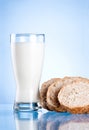 Glass of milk and Three Bread Slices