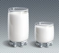 Glass of milk on transparent background