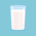 A Glass of milk vector illustration, with flat design Royalty Free Stock Photo