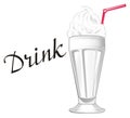 Glass of milkshake drink
