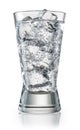 Glass of mineral carbonated water with ice. With clipping path Royalty Free Stock Photo