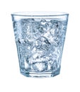 Glass of mineral carbonated water with ice. With clipping path Royalty Free Stock Photo