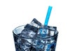 Glass of mineral carbonated water with ice.Isolated. Copy space Royalty Free Stock Photo