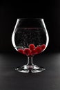 Glass with minerals and red currant Royalty Free Stock Photo