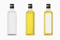 Glass mockup bottles with olive oil