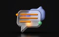 Glass morphism chat massage icon with colorful