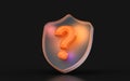 Glass morphism question mark shield icon with colorful gradient light Royalty Free Stock Photo