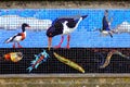 Glass mosaic picture on seawall