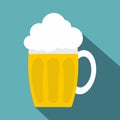 Glass mug of beer icon, flat style Royalty Free Stock Photo