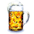 Glass mug with beer isolated on white background Royalty Free Stock Photo
