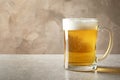 Glass mug with cold tasty beer Royalty Free Stock Photo