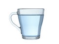 Glass mug with transparent clear water isolated on a white background Royalty Free Stock Photo