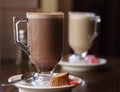 Glass mugs of coffee Royalty Free Stock Photo