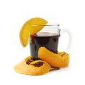 Glass of mulled wine isolated