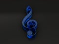 Glass music note symbol on black Royalty Free Stock Photo