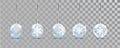 Glass New Year balls set with snowflake pattern on a transparent background. Christmas bauble for design. Xmas festive decoration Royalty Free Stock Photo