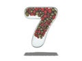 Glass Number With Red and Gold Spheres. Royalty Free Stock Photo