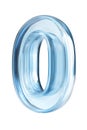 Glass Number Zero Sculpture. Modern Art And Design Element Isolated On Transparent Background Royalty Free Stock Photo