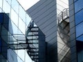 Glass office building top parapet, glass facade & features Royalty Free Stock Photo