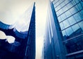 Glass office buildings with cloudy sky Royalty Free Stock Photo