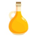 Glass oil jug icon cartoon vector. Food leaf Royalty Free Stock Photo