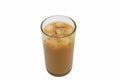 Glass oOf ice coffee isolated on white background Royalty Free Stock Photo
