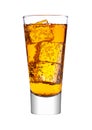 Glass of energy carbonated soda drink with ice Royalty Free Stock Photo