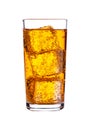 Glass of energy carbonated soda drink with ice Royalty Free Stock Photo