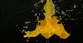 Glass of Orange Exploding against Black Background Royalty Free Stock Photo
