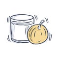 A Glass Of orange juice doodle icon vector illustration Royalty Free Stock Photo