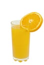 Glass of orange juice and orange slice Royalty Free Stock Photo