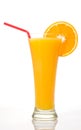 Glass of orange juice with slice Royalty Free Stock Photo