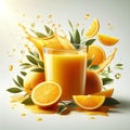 glass with orange juice with orange juice splash isolated on white background Royalty Free Stock Photo