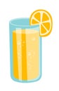 Glass of orange juice vector cartoon illustration. Royalty Free Stock Photo