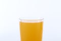Glass of orange juice on white Royalty Free Stock Photo