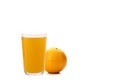 Glass of orange juice on white Royalty Free Stock Photo