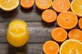 A glass of oranges juice Royalty Free Stock Photo