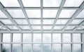 Glass Panels on a White Ceiling Background -Generative Ai