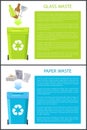 Glass Paper Waste Collection Vector Illustration