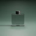 glass parfume bottle mockup with green ambient Royalty Free Stock Photo