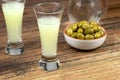 glass of Pastis on a table Royalty Free Stock Photo